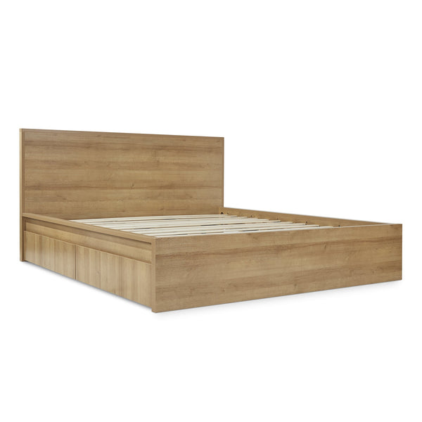 Harris Super King Bed Frame with Storage - Oak