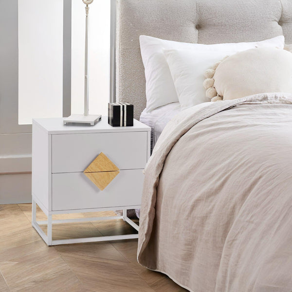 Alaska Wooden Bedside Table - White