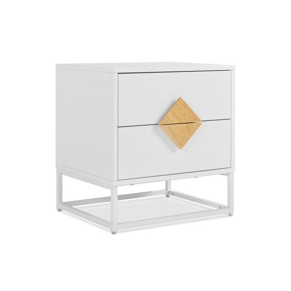 Alaska Wooden Bedside Table - White