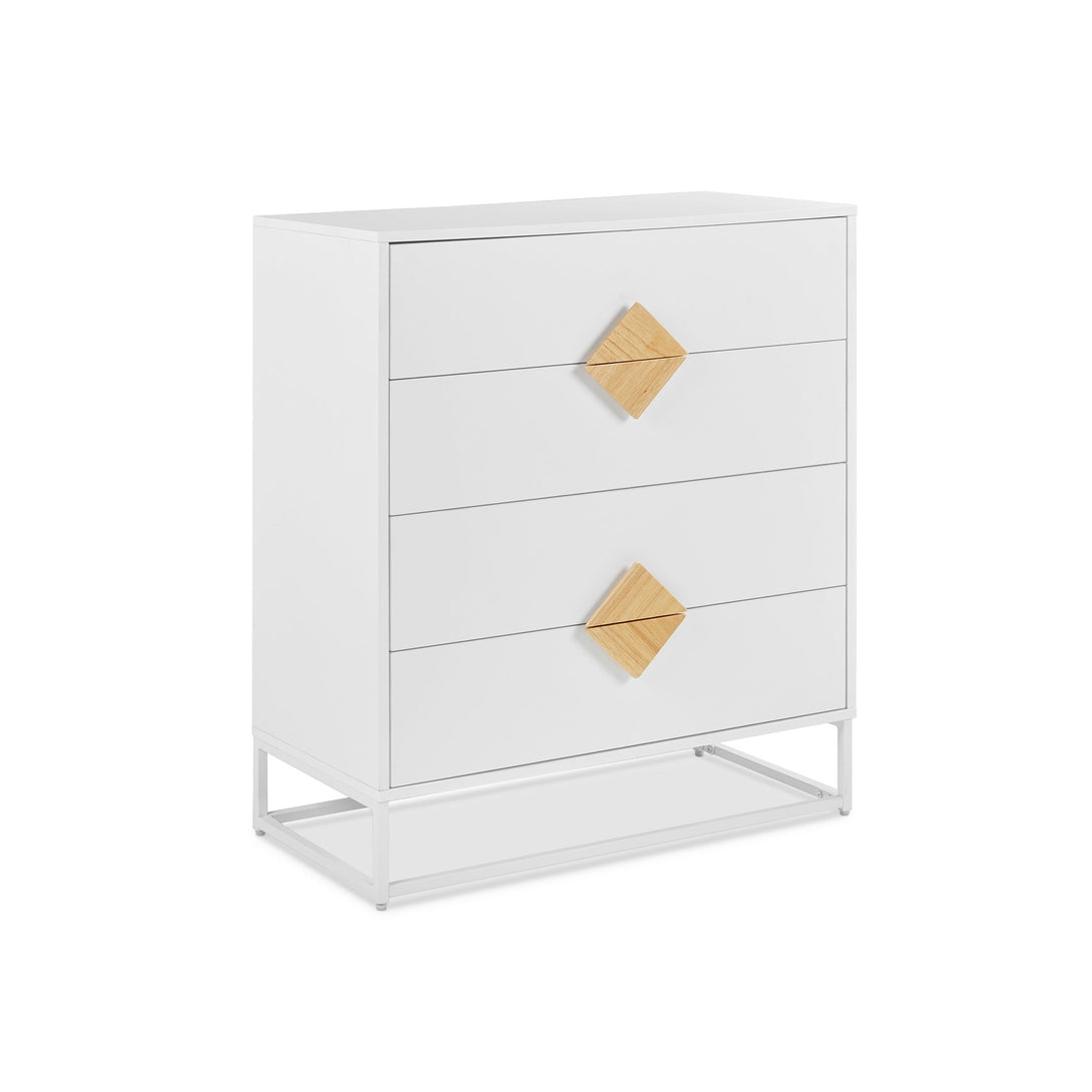 Alaska Wooden Tallboy 4 Drawers - White