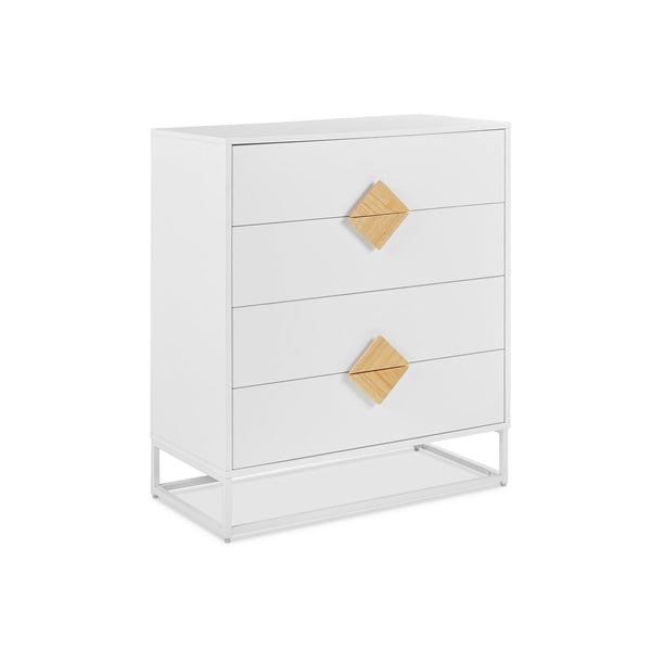 Alaska Wooden Tallboy 4 Drawers - White