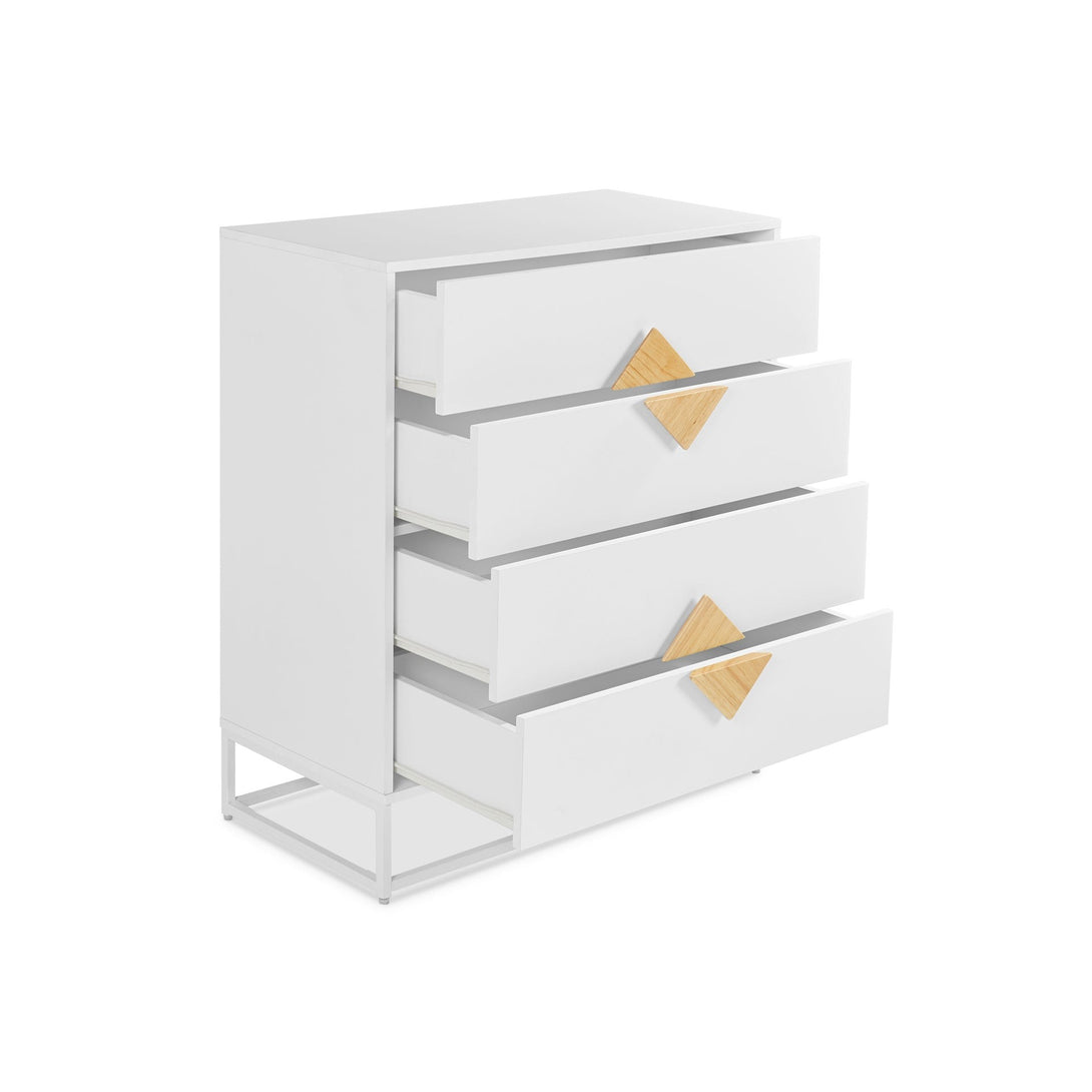 Alaska Wooden Tallboy 4 Drawers - White