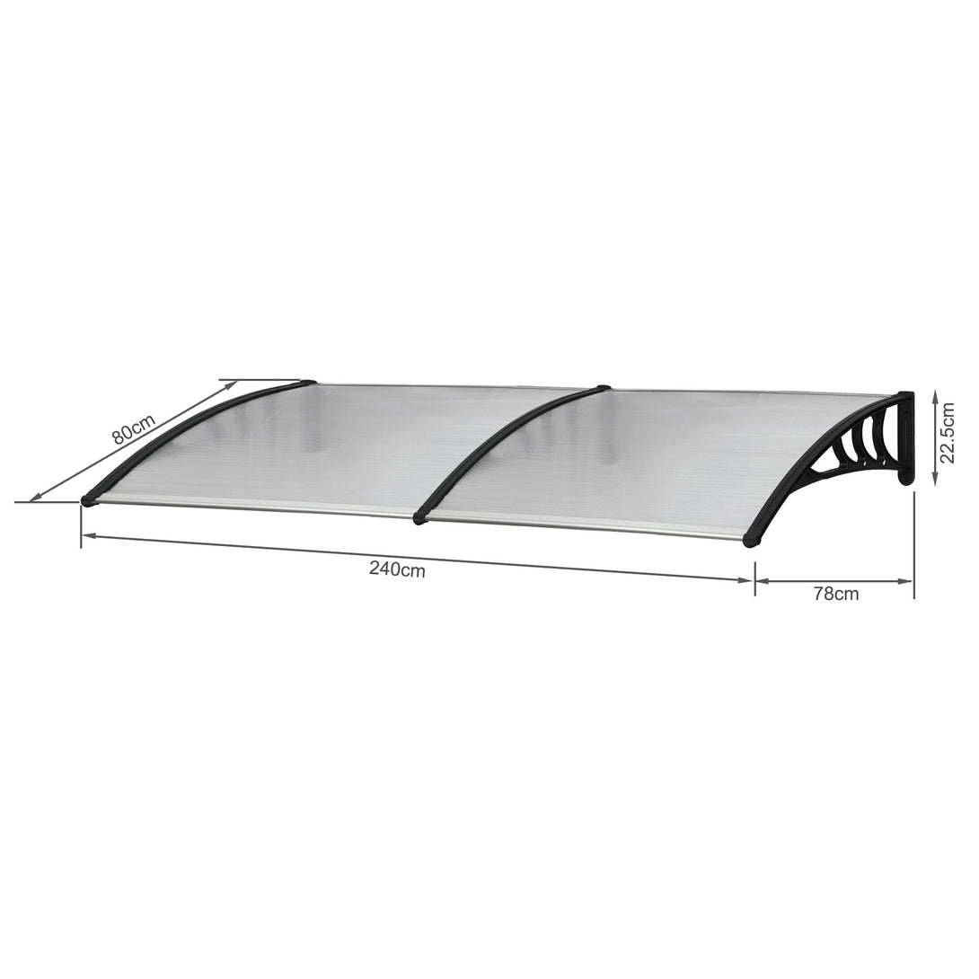Toughout Canopy Awning Door Window Awning 2.4m x 0.8m