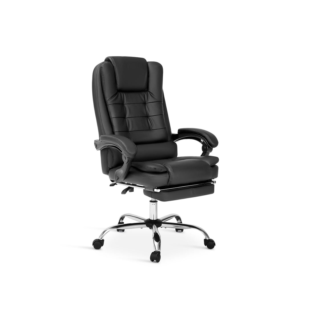 Dois Office Chair with Footrest - Black