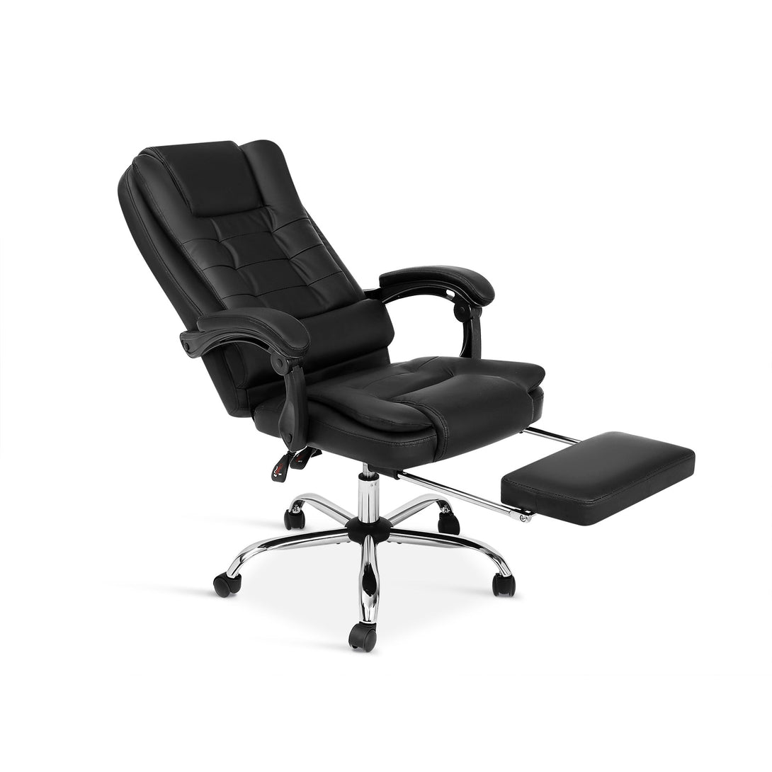 Dois Office Chair with Footrest - Black