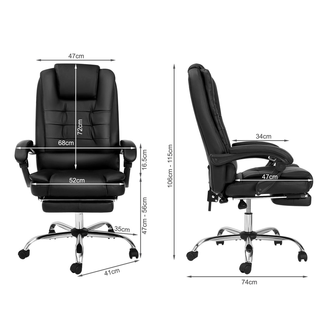Dois Office Chair with Footrest - Black