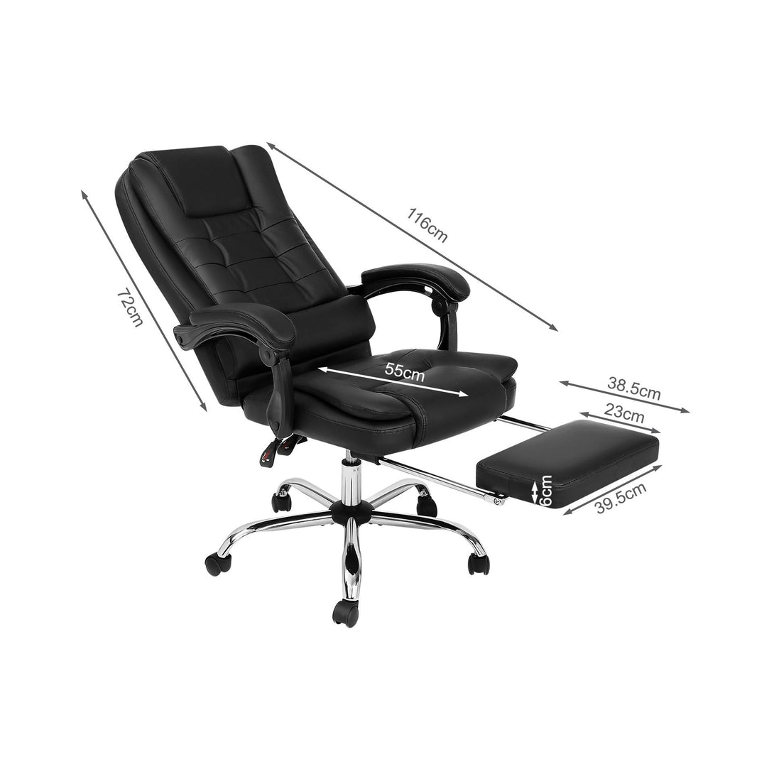 Dois Office Chair with Footrest - Black