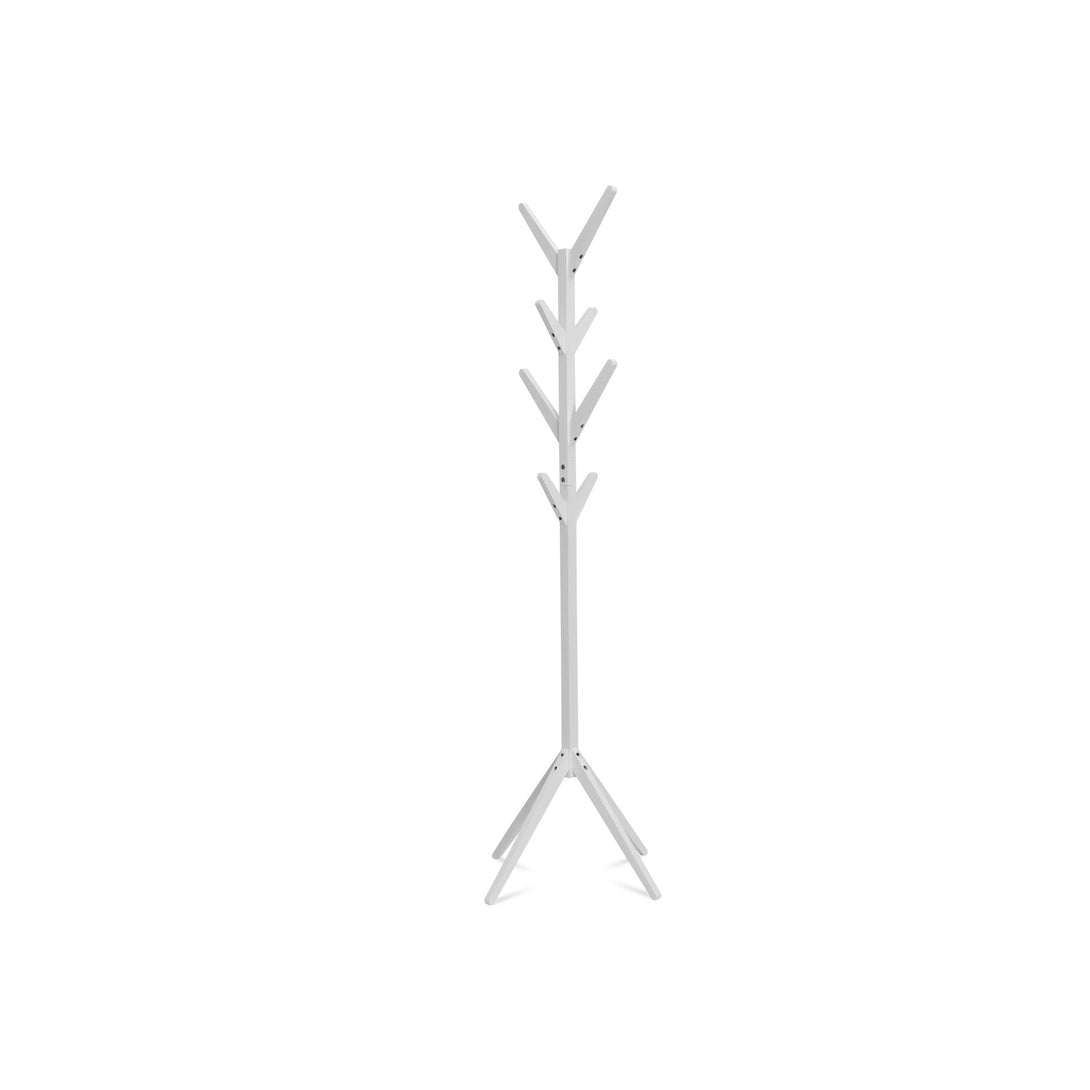 Wooden Clothes Rack Coat Hanger Stand - White