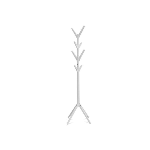 Wooden Clothes Rack Coat Hanger Stand - White