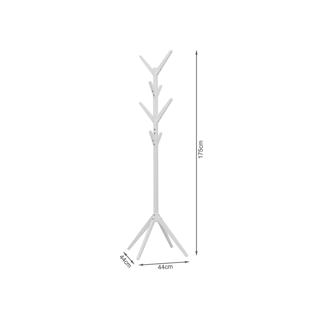 Wooden Clothes Rack Coat Hanger Stand - White