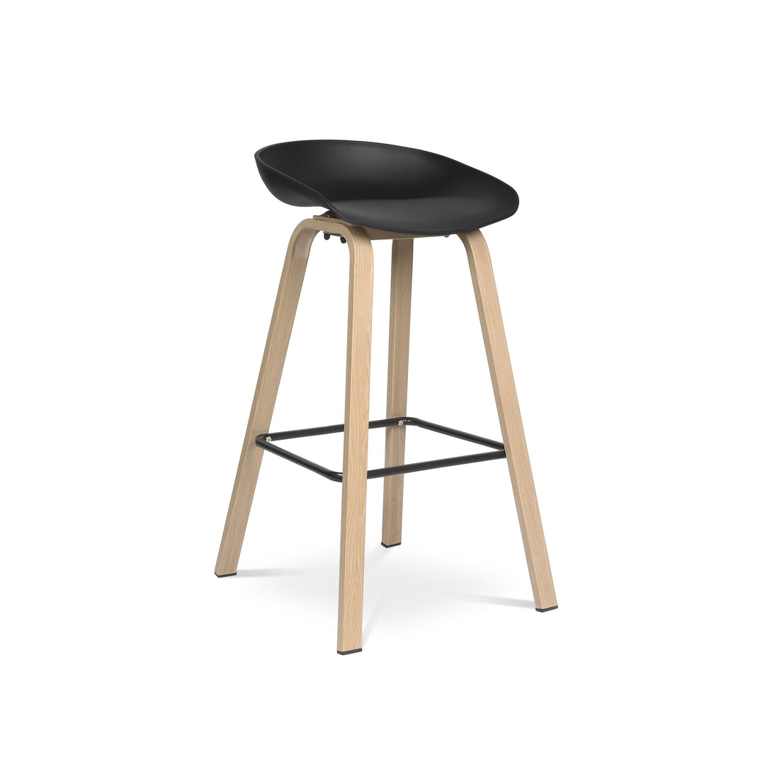 Kai Bar Stool Metal Barstool 75cm - Black