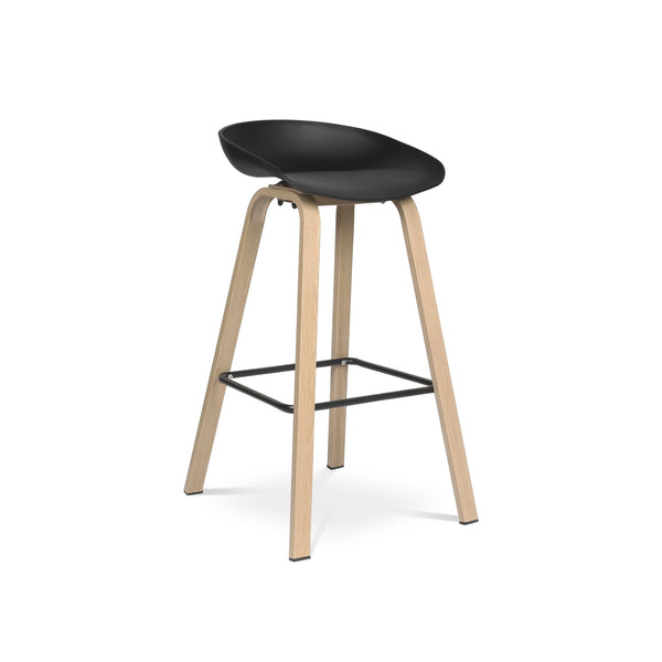 Kai Bar Stool Metal Barstool 75cm - Black