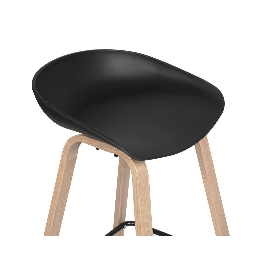 Kai Bar Stool Metal Barstool 75cm - Black
