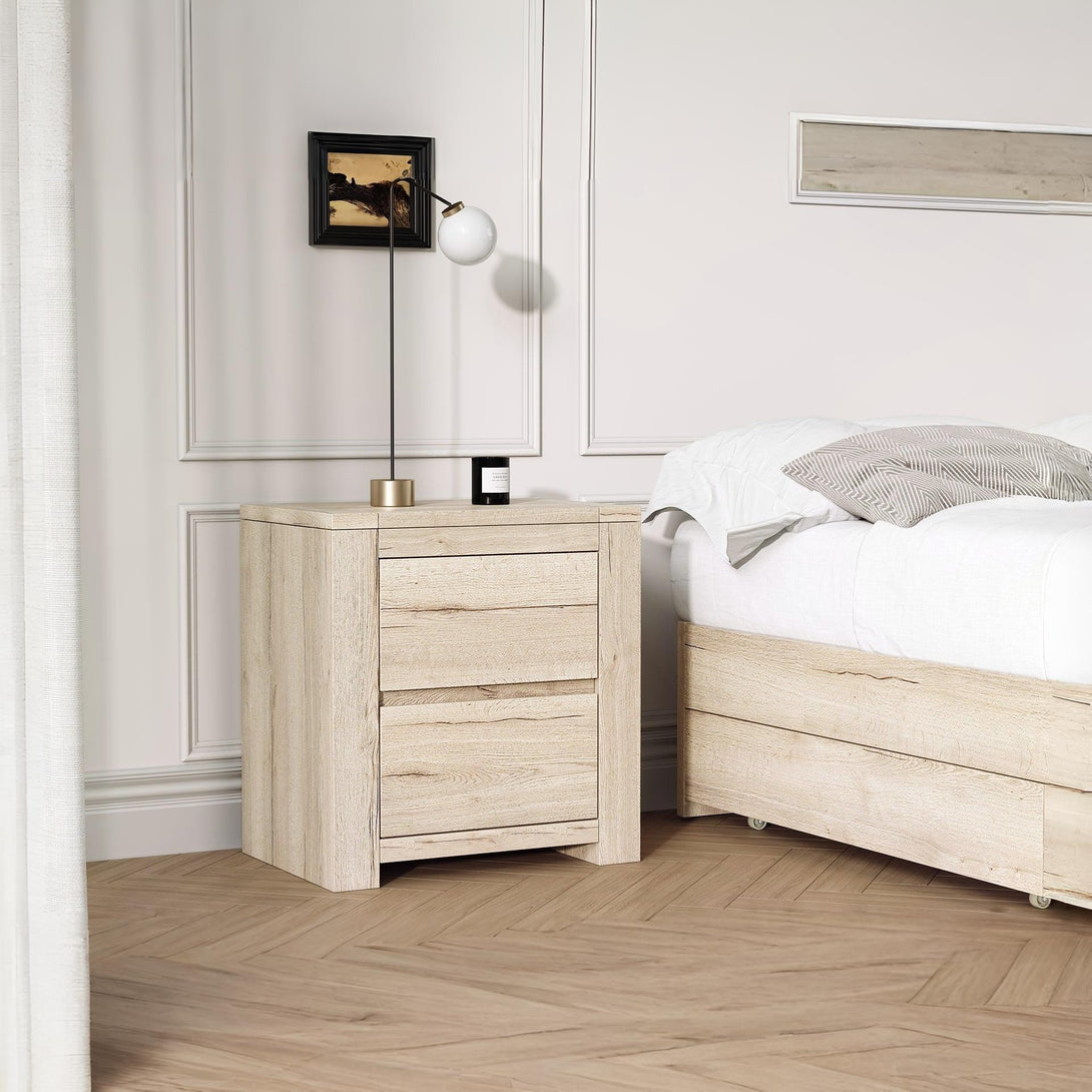 Borneo Wooden Bedside Table - Oak