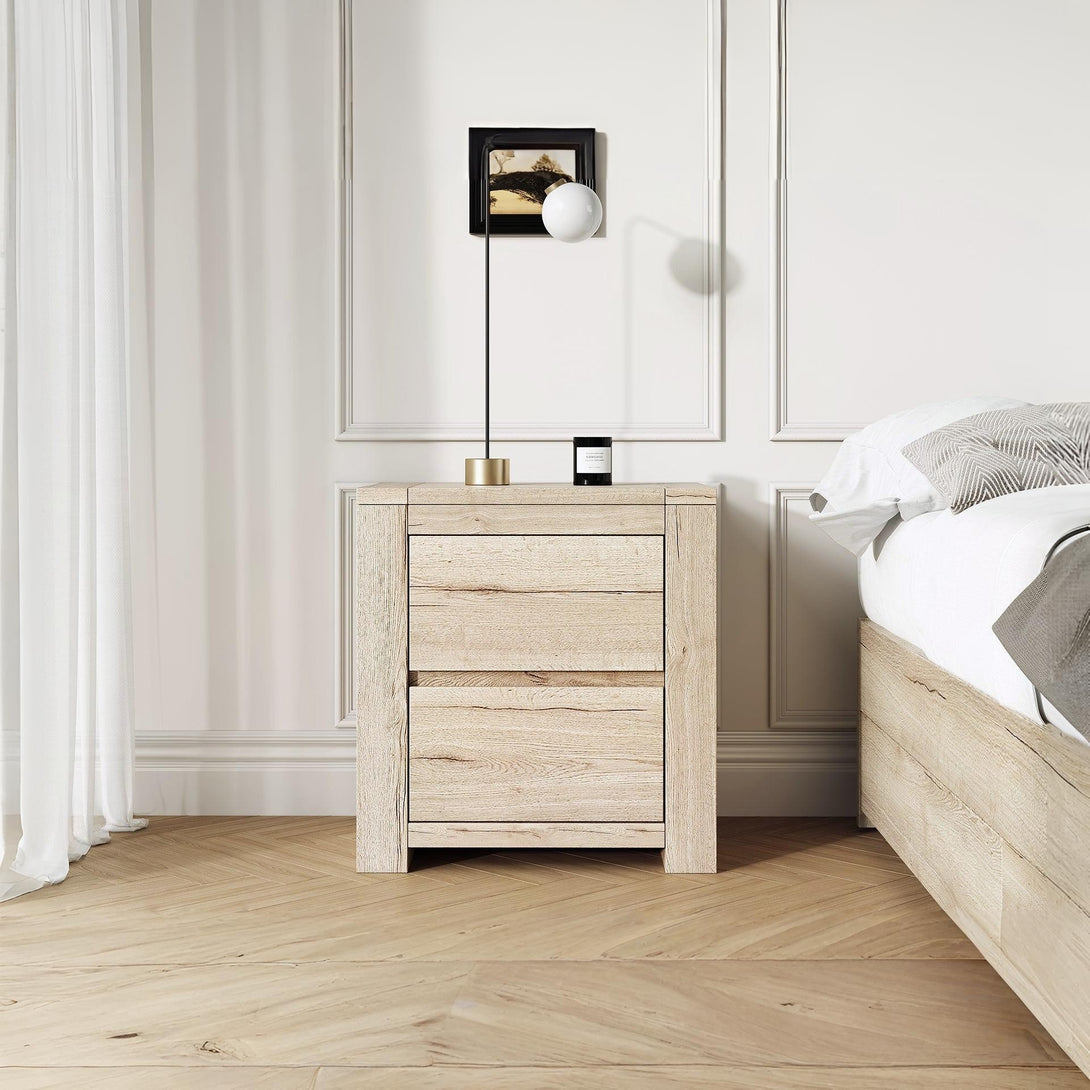 Borneo Wooden Bedside Table - Oak