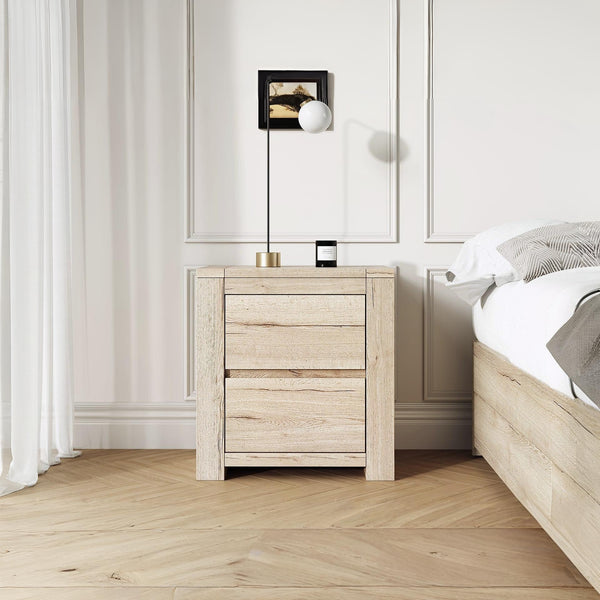 Borneo Wooden Bedside Table - Oak