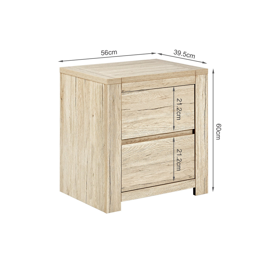 Borneo Wooden Bedside Table - Oak