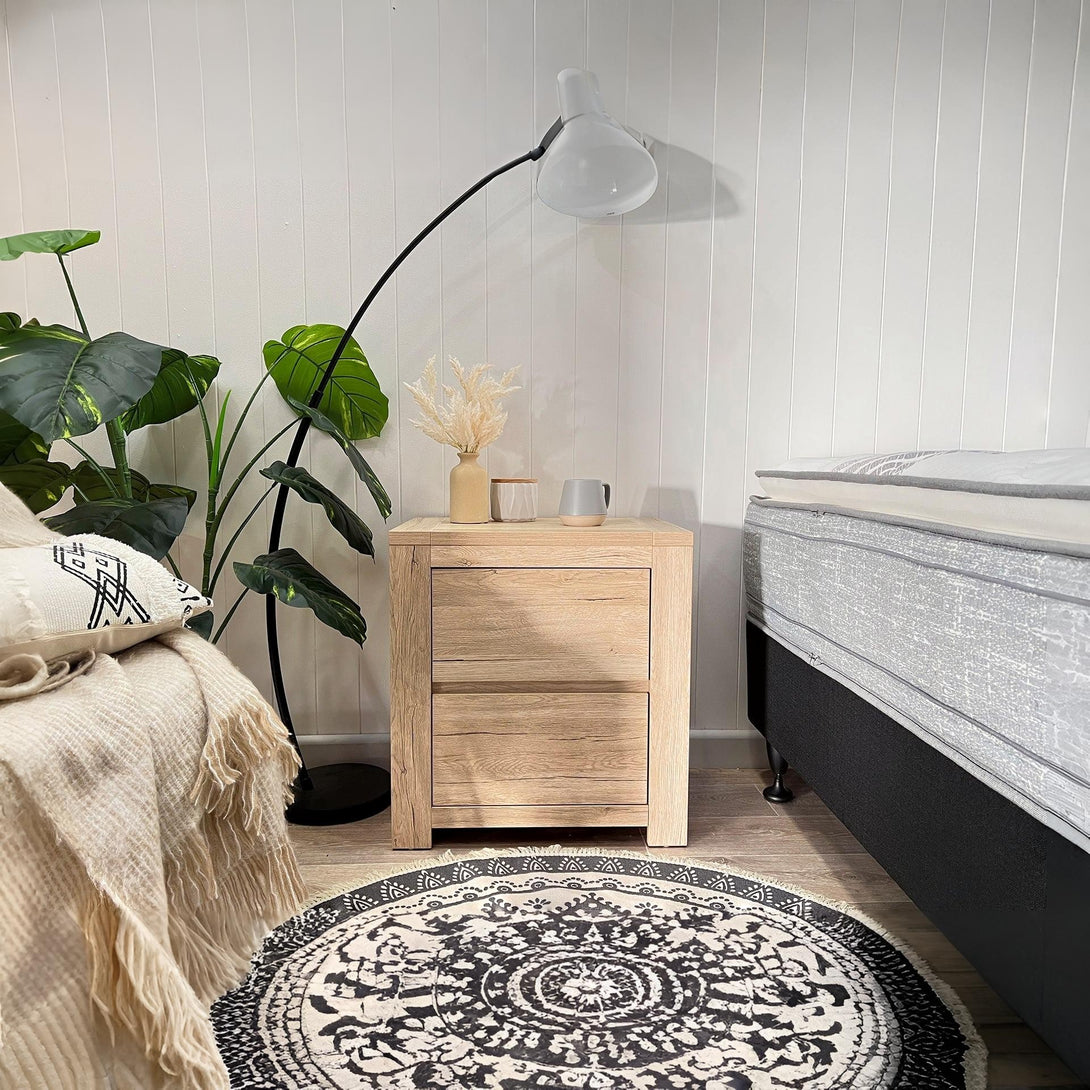 Borneo Wooden Bedside Table - Oak