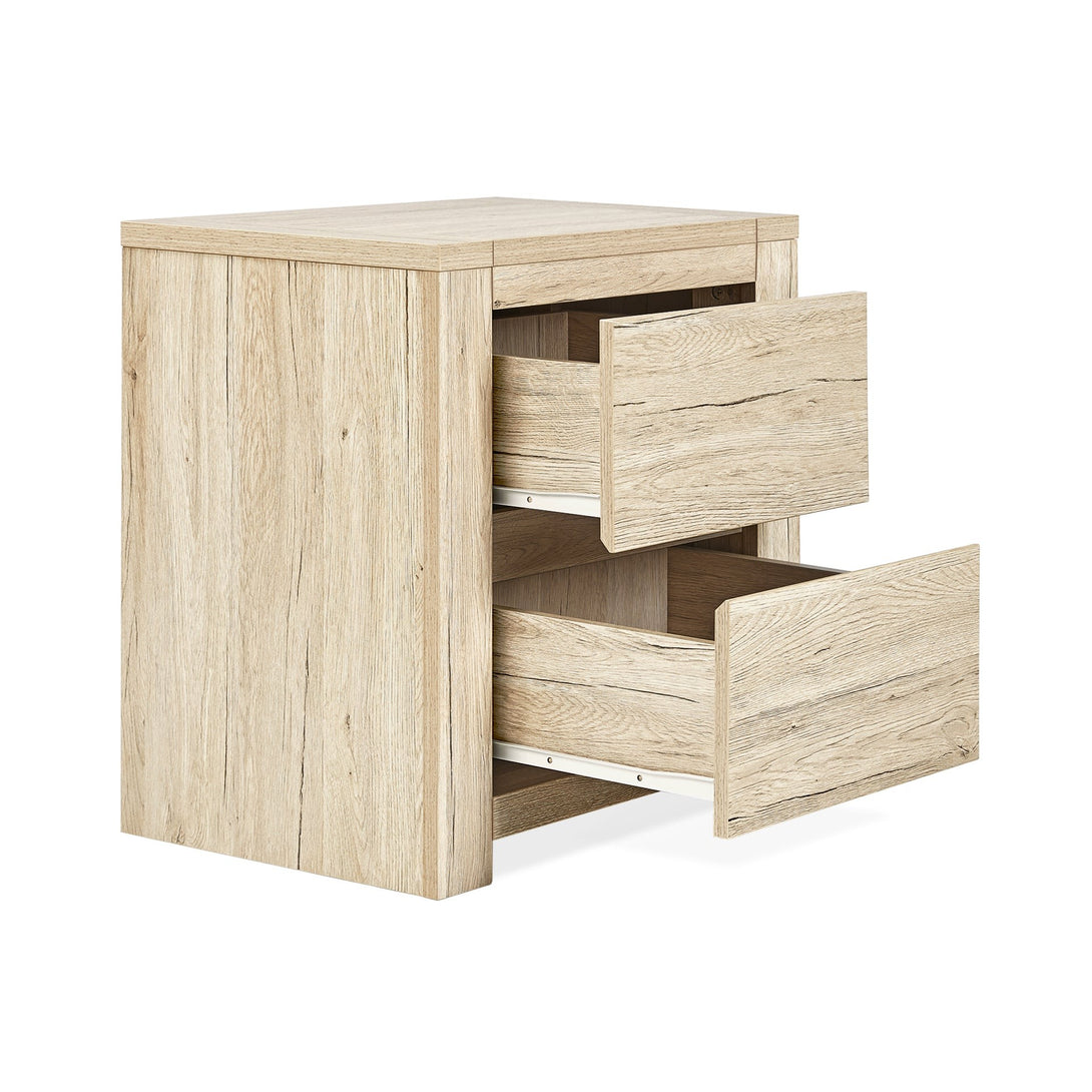 Borneo Wooden Bedside Table - Oak