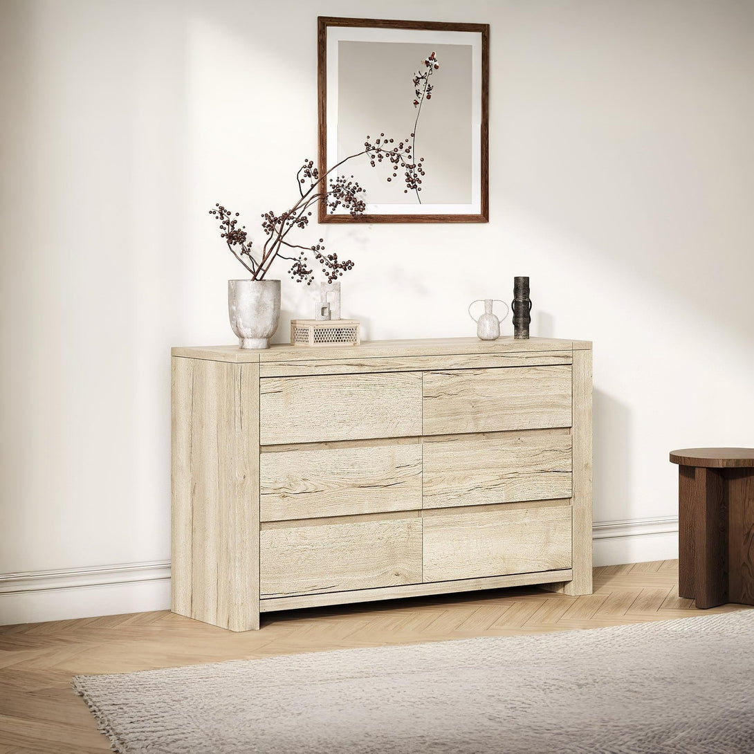 Borneo 6 Drawers Lowboy - Oak