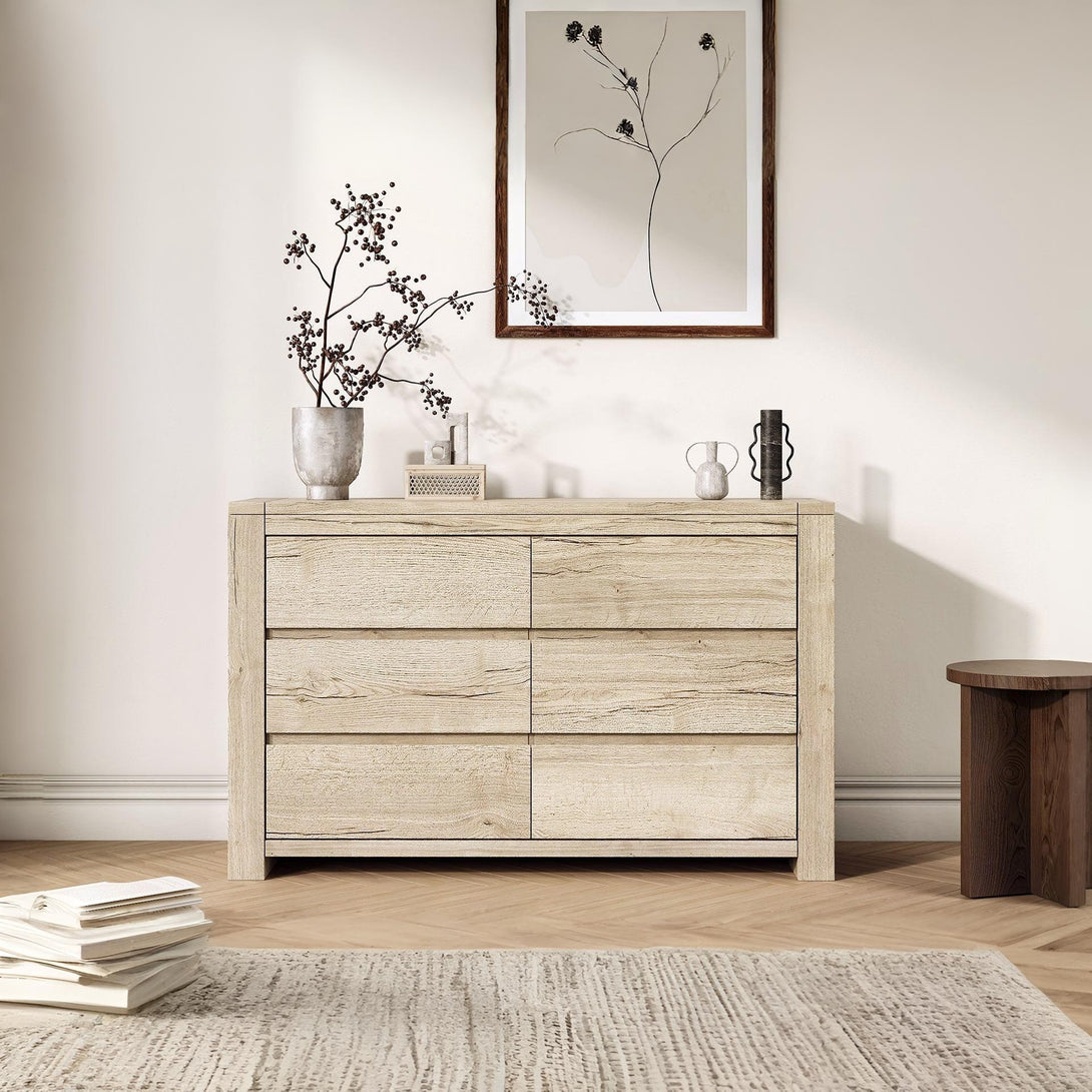 Borneo 6 Drawers Lowboy - Oak