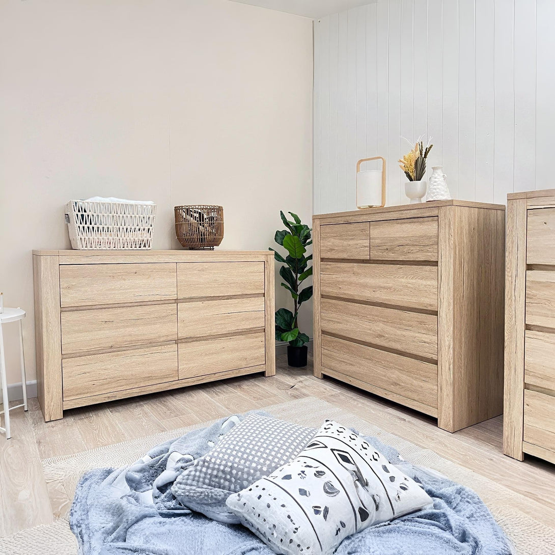 Borneo 6 Drawers Lowboy - Oak