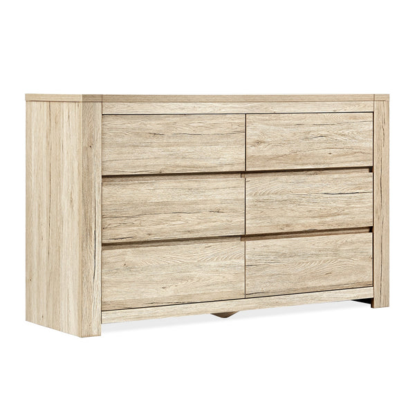 Borneo 6 Drawers Lowboy - Oak