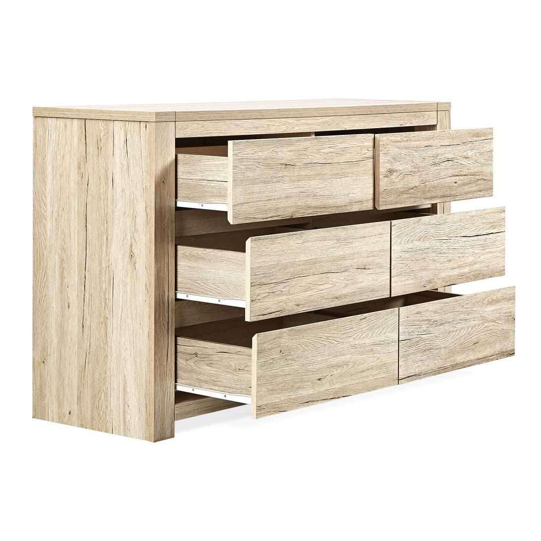 Borneo 6 Drawers Lowboy - Oak