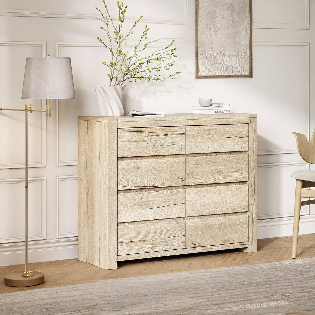 Borneo 8 Drawers Lowboy - Oak