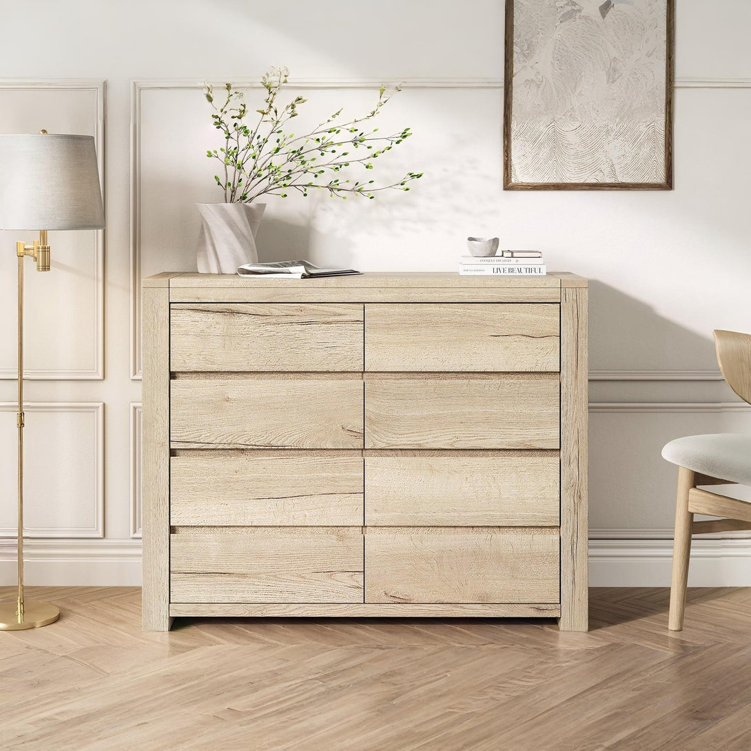 Borneo 8 Drawers Lowboy - Oak