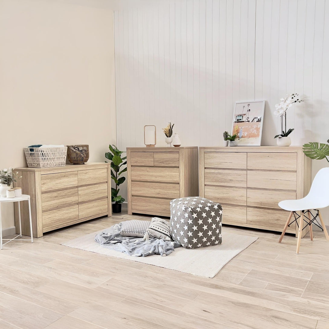 Borneo 8 Drawers Lowboy - Oak