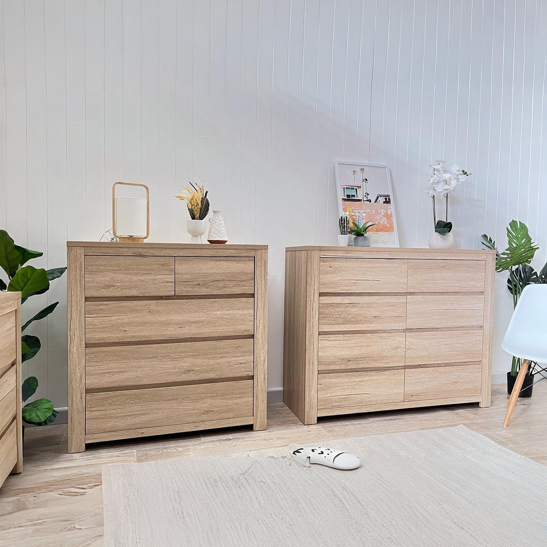 Borneo 8 Drawers Lowboy - Oak