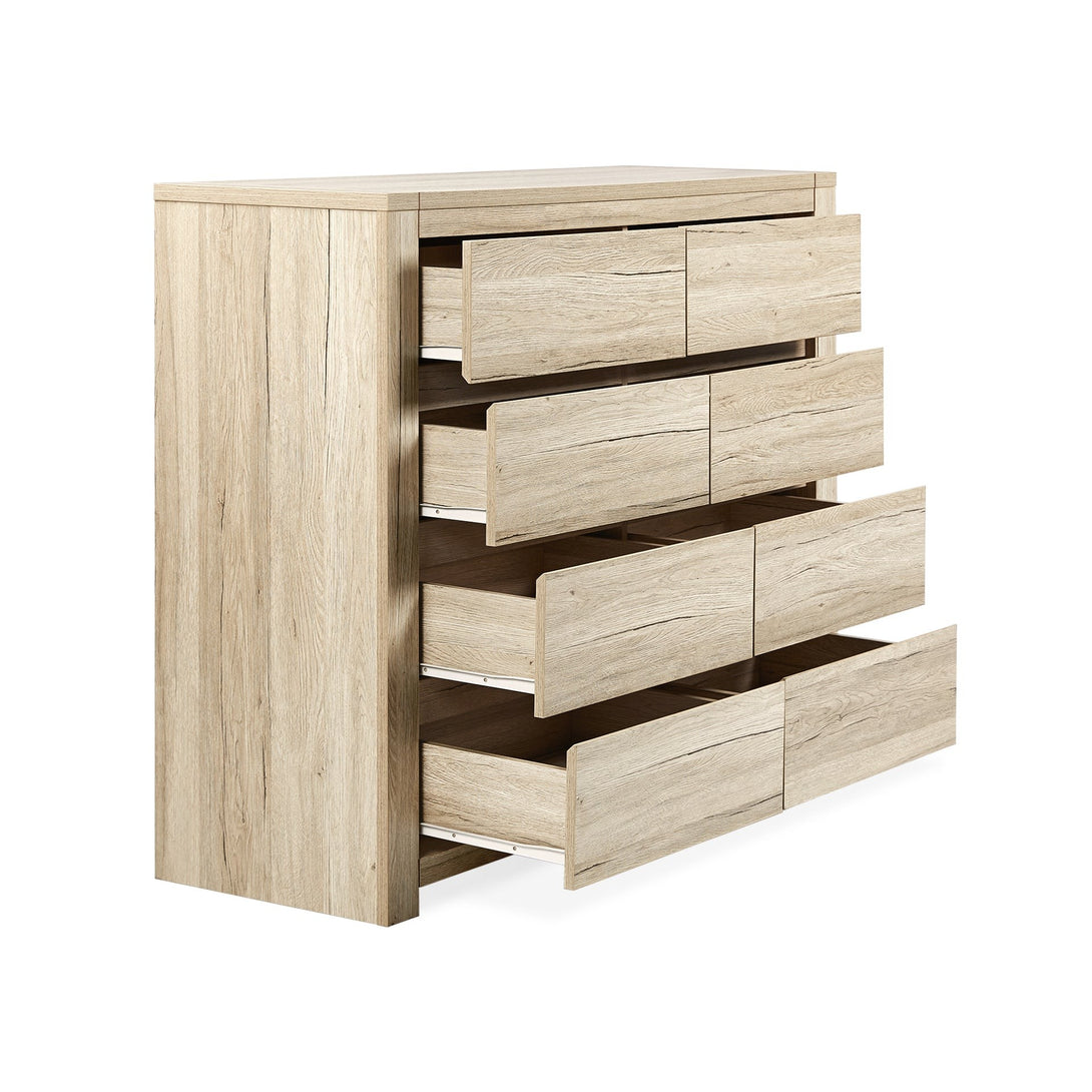 Borneo 8 Drawers Lowboy - Oak