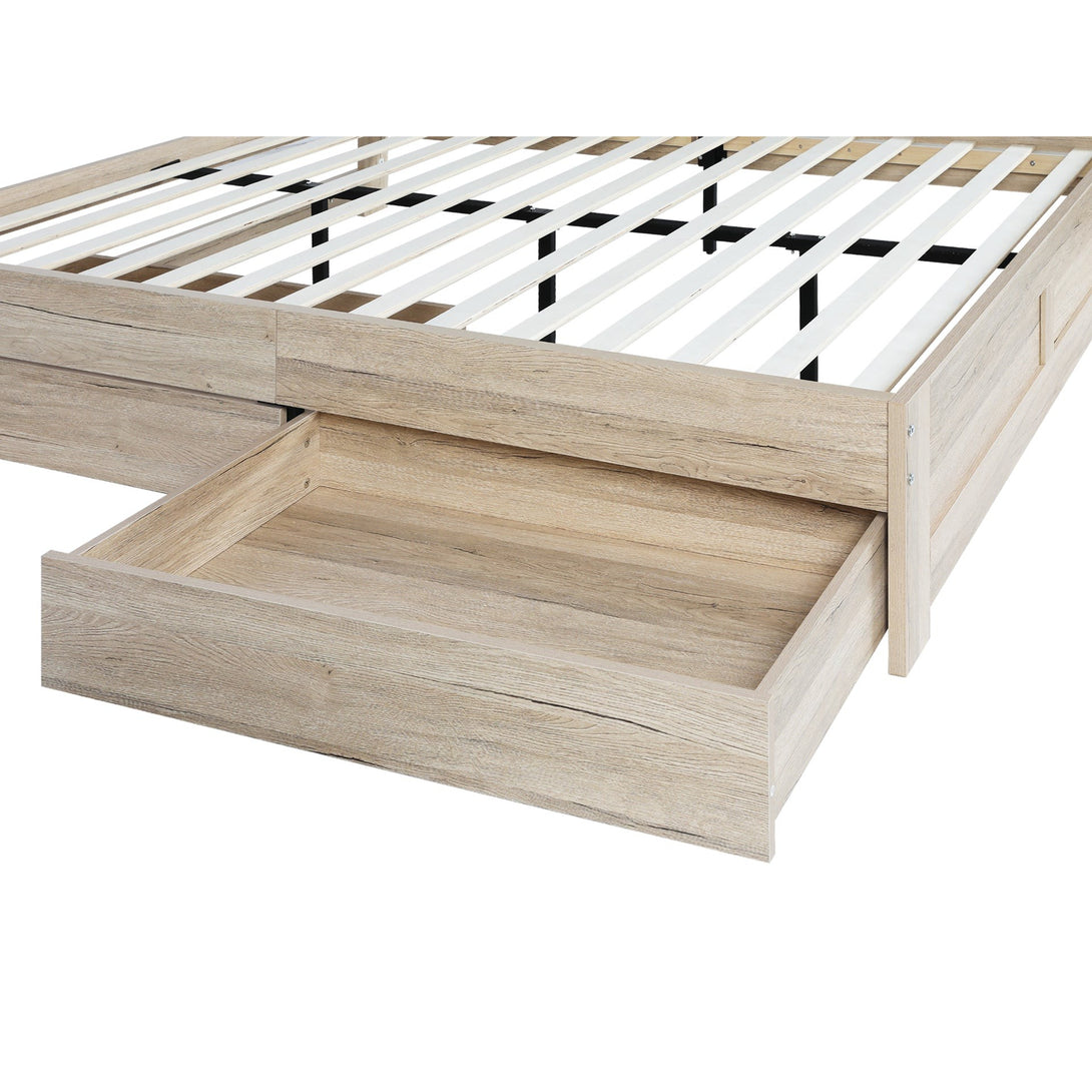 Borneo Queen Storage Bed - Oak