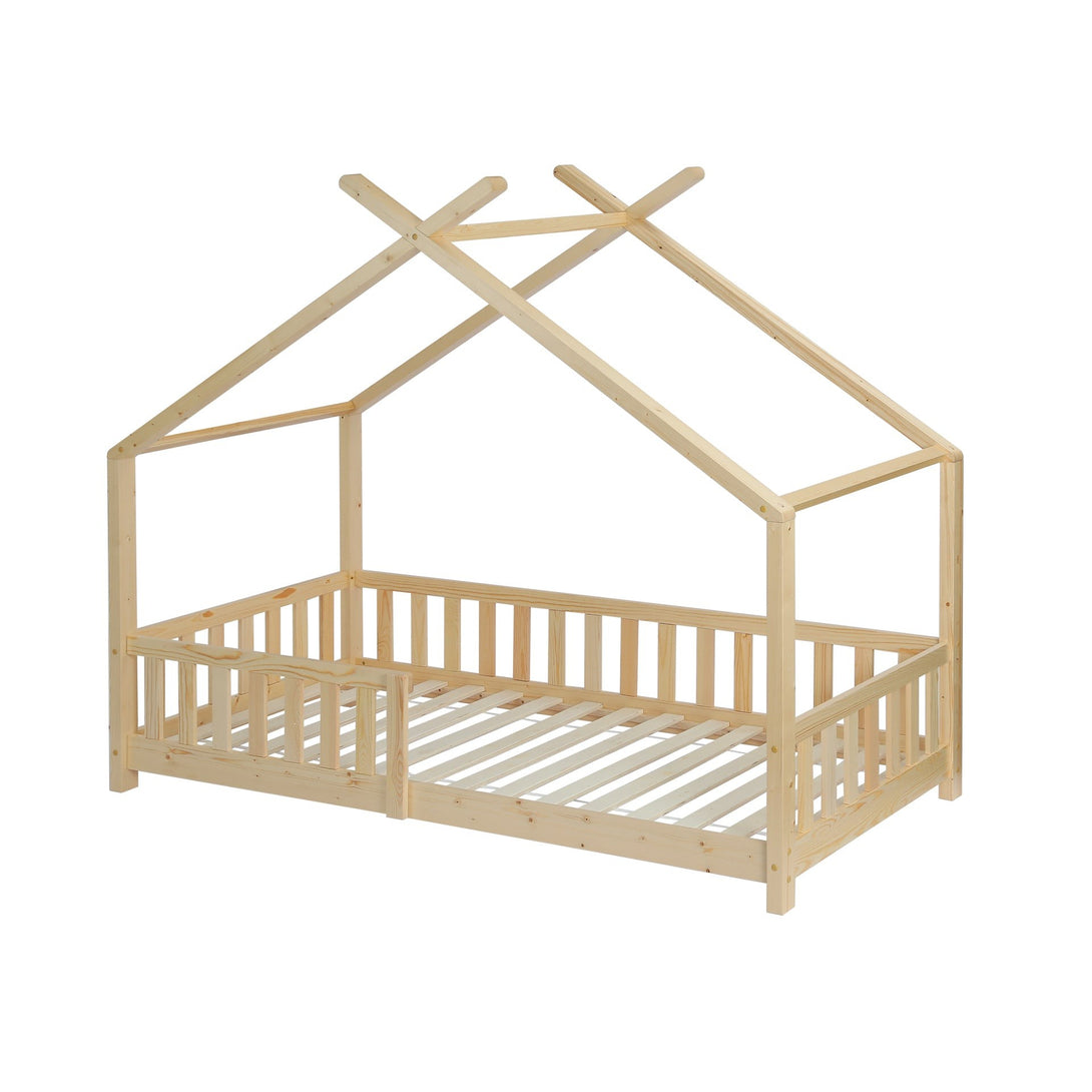 Minto Single Wooden House Bed Frame - Oak