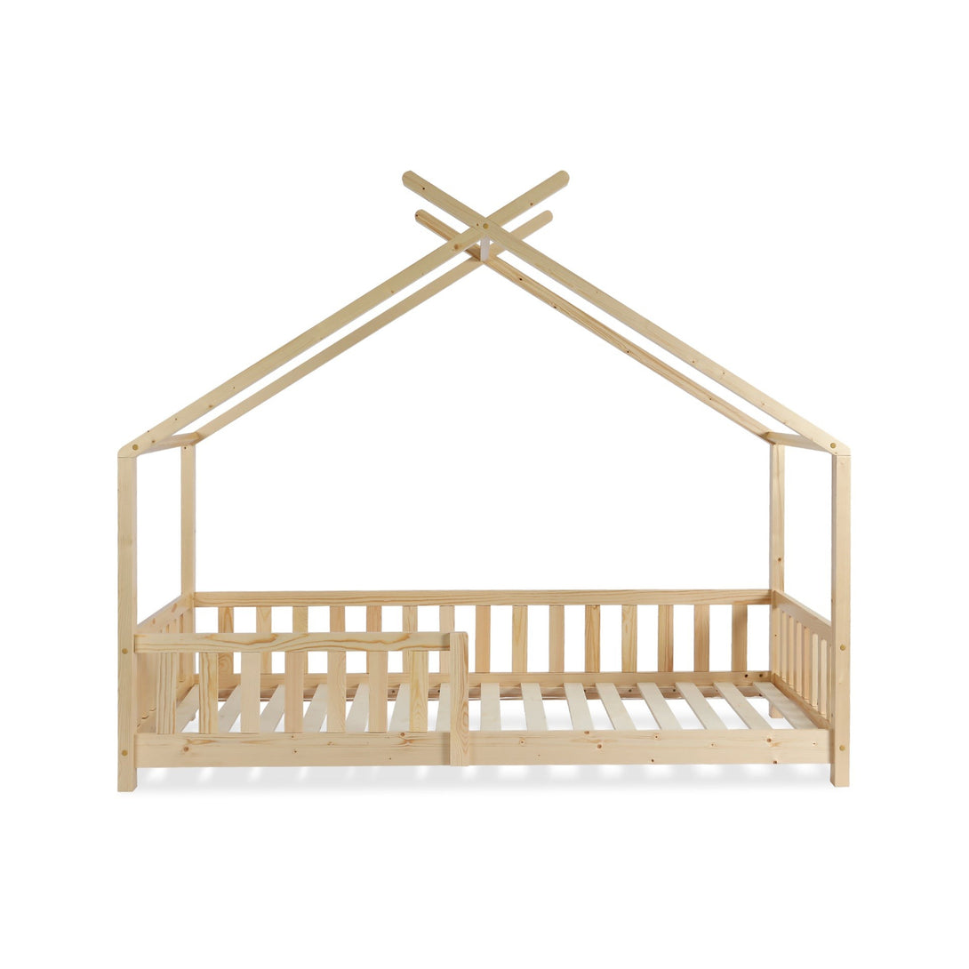 Minto Single Wooden House Bed Frame - Oak