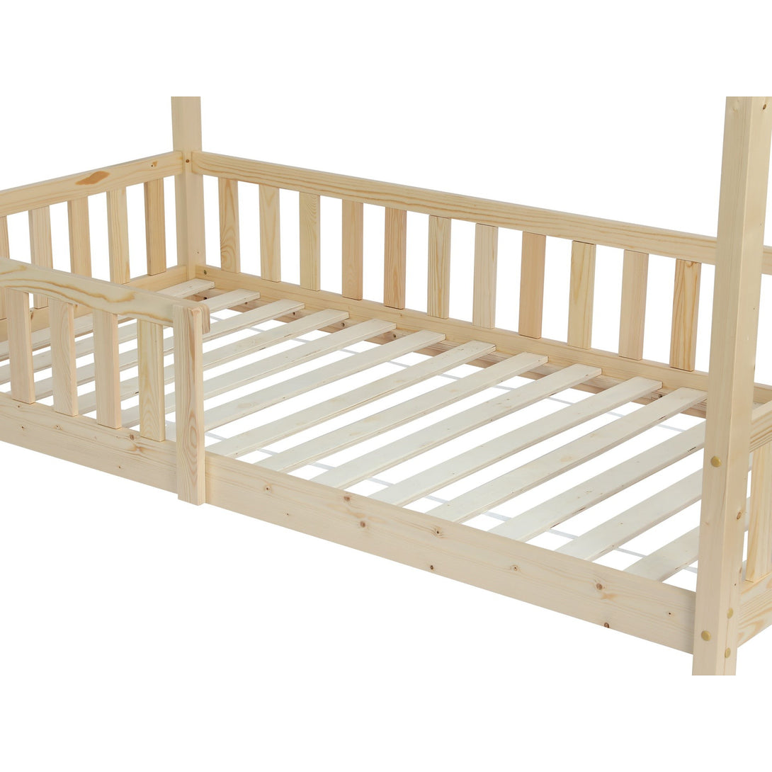 Minto Single Wooden House Bed Frame - Oak
