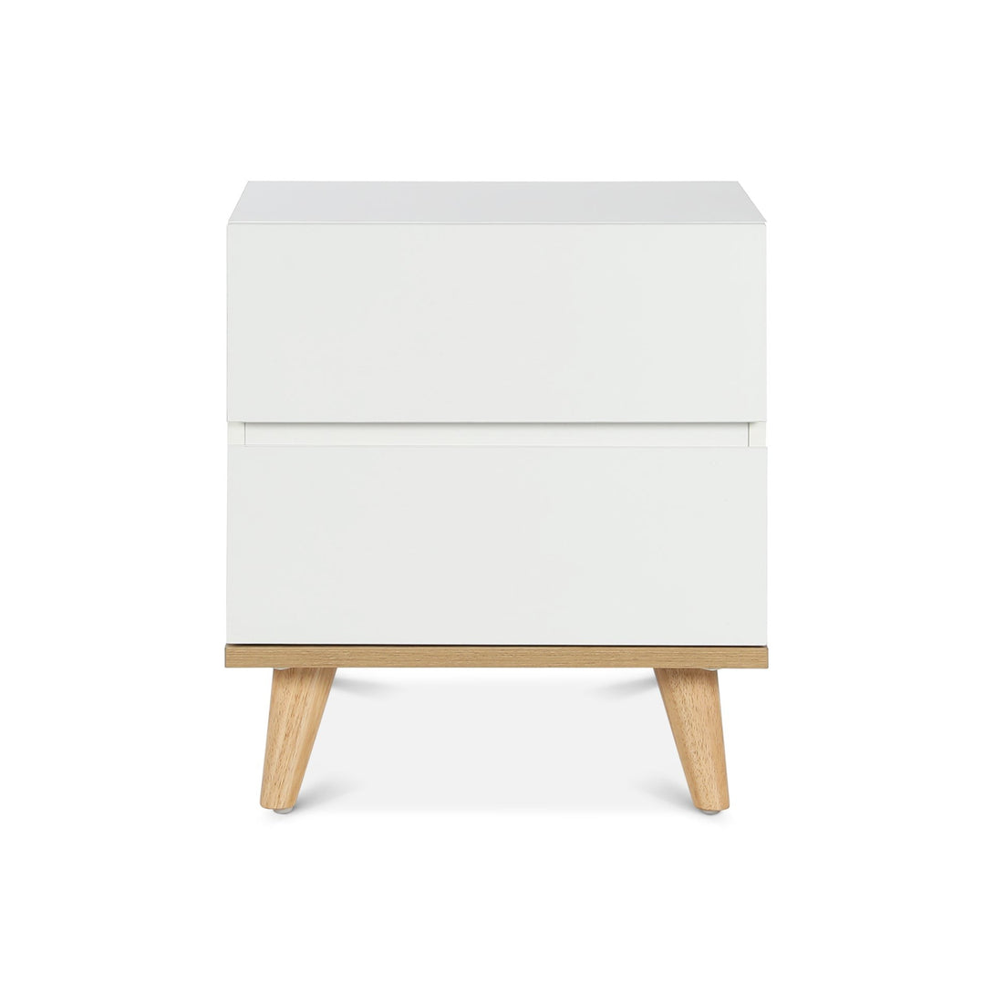 Hudson Wooden Bedside Table  - White 