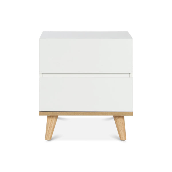 Hudson Wooden Bedside Table  - White 