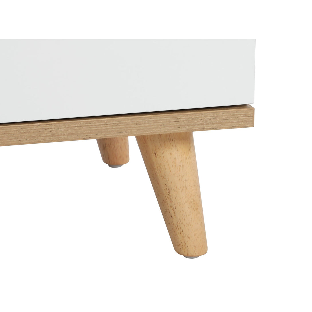 Hudson Wooden Bedside Table  - White 