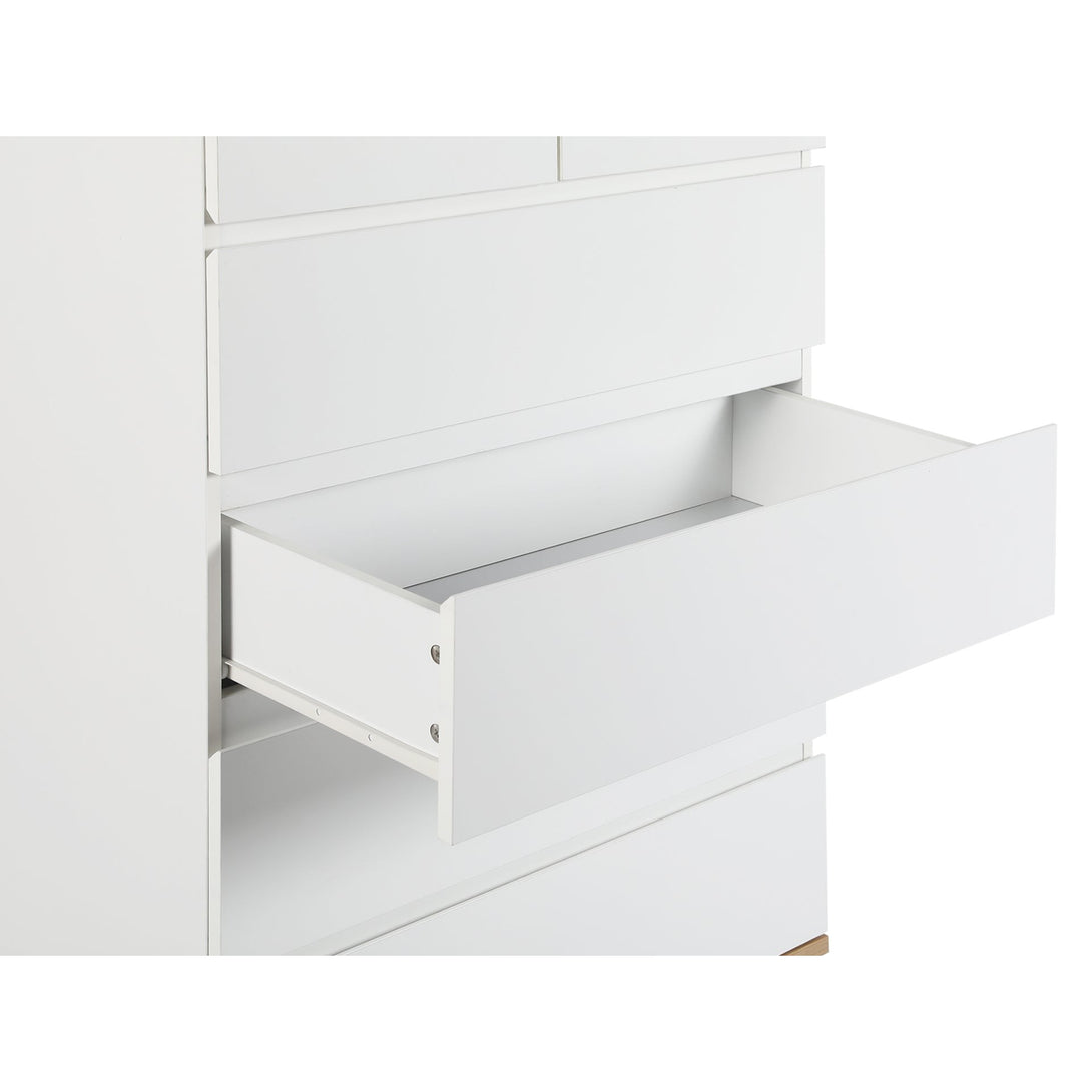 Hudson 6 Drawers Tallboy - White