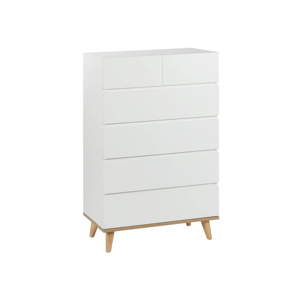 Hudson 6 Drawers Tallboy - White
