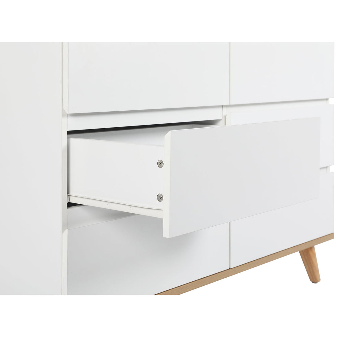 Hudson 6 Drawers Lowboy - White