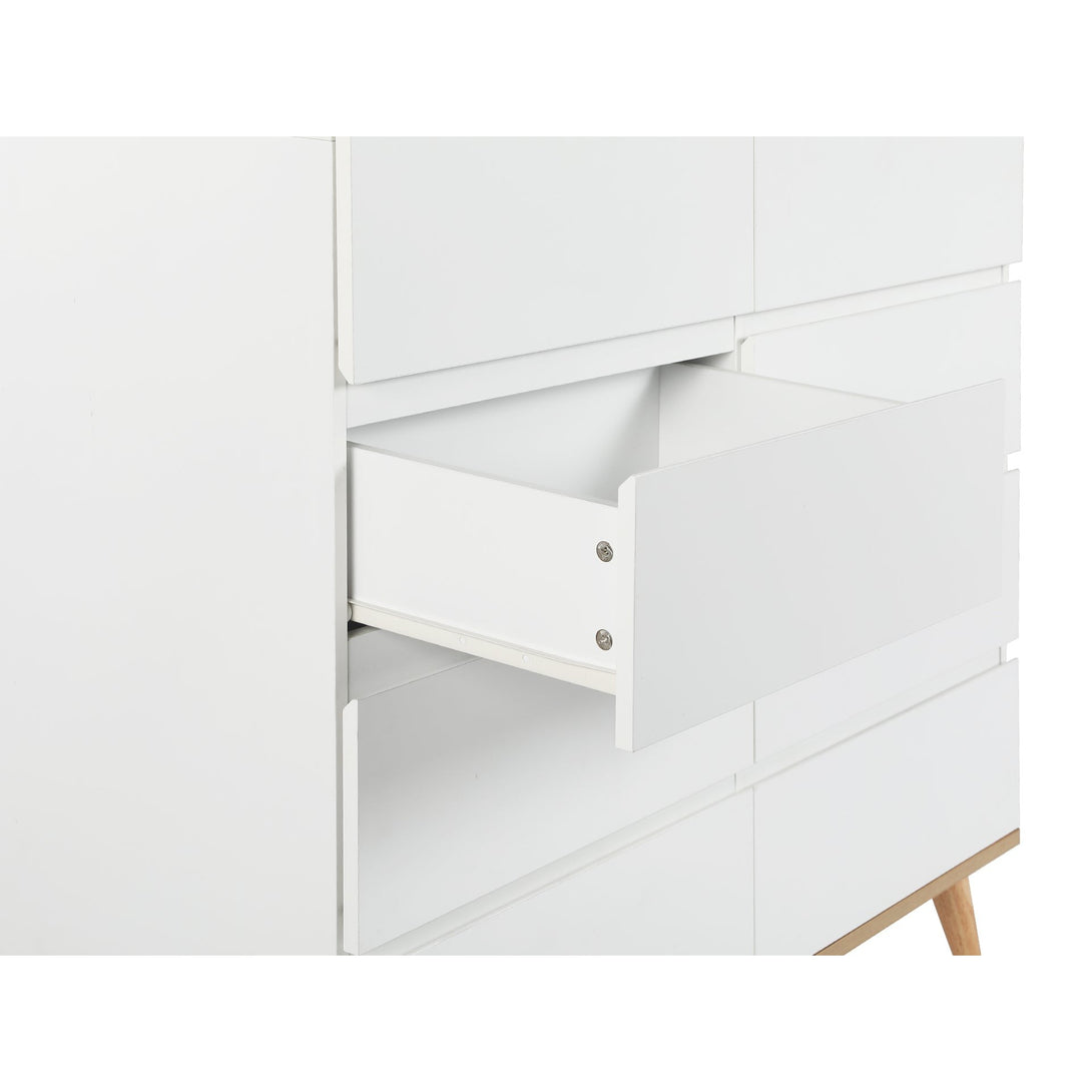 Hudson 8 Drawers Lowboy - White