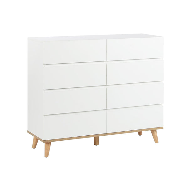 Hudson 8 Drawers Lowboy - White