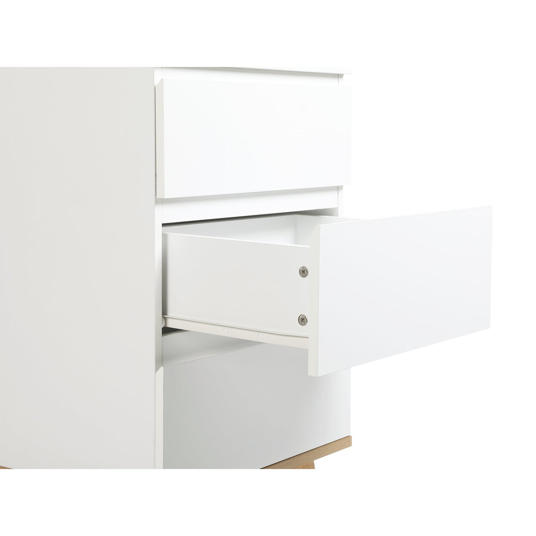 Hudson Wooden Slim Tallboy 6 Drawers - White 