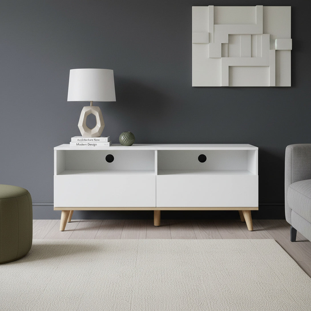 Hudson 1.3M Entertainment Unit - White 