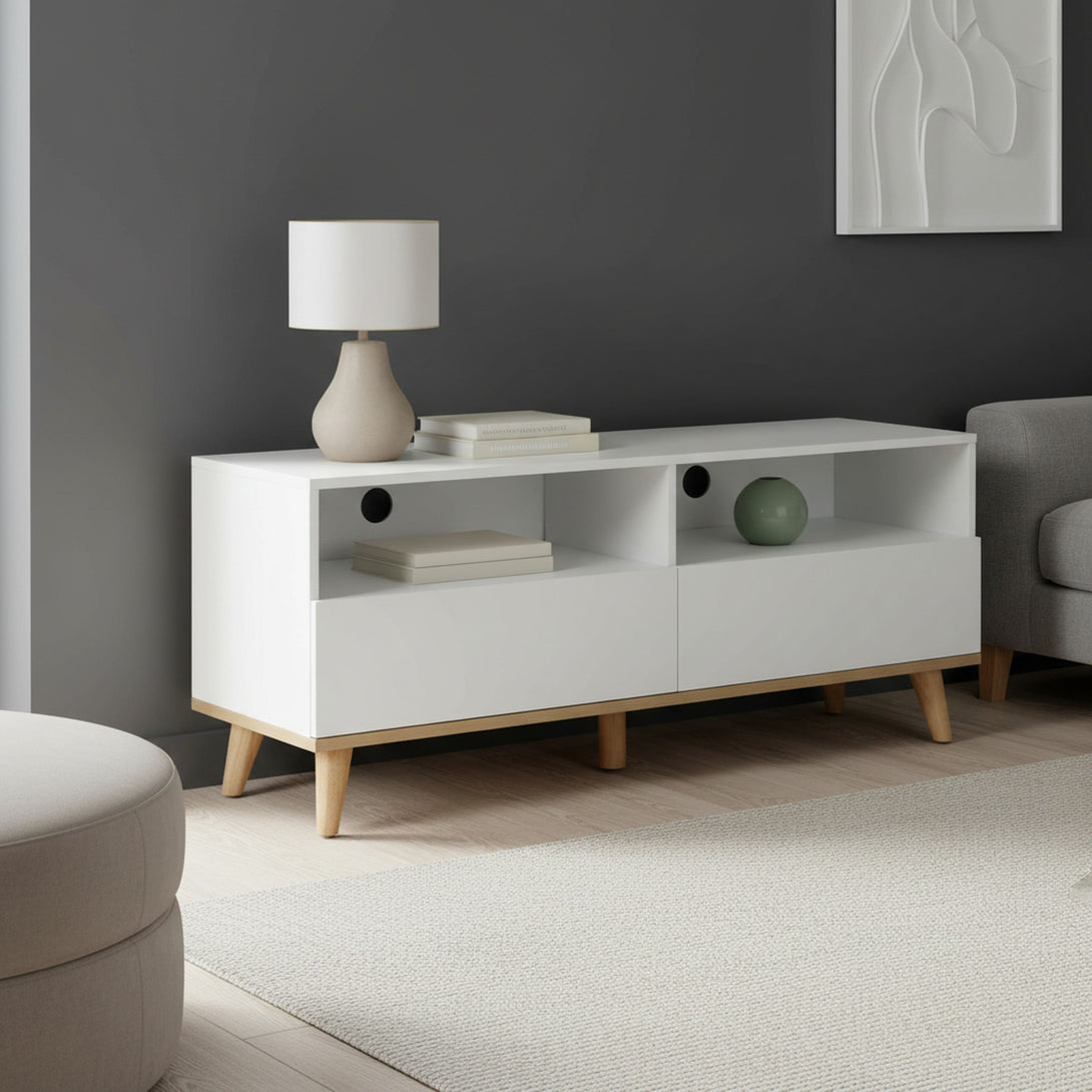Hudson 1.3M Entertainment Unit - White 
