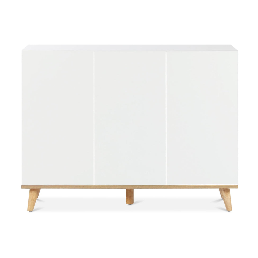 Hudson 3 Door Shoe Cabinet Storage Rack - White