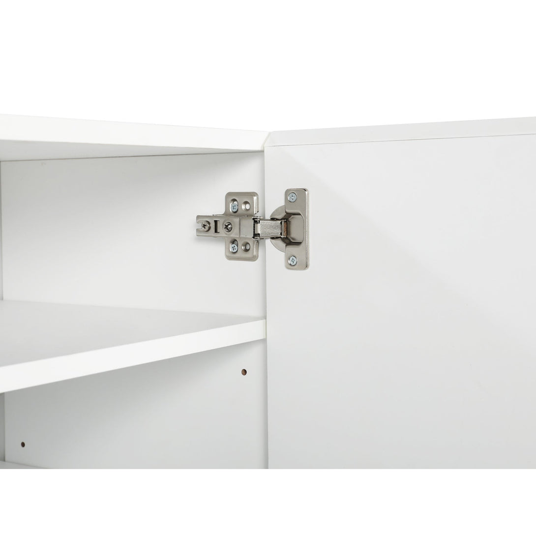 Hudson 3 Door Shoe Cabinet Storage Rack - White